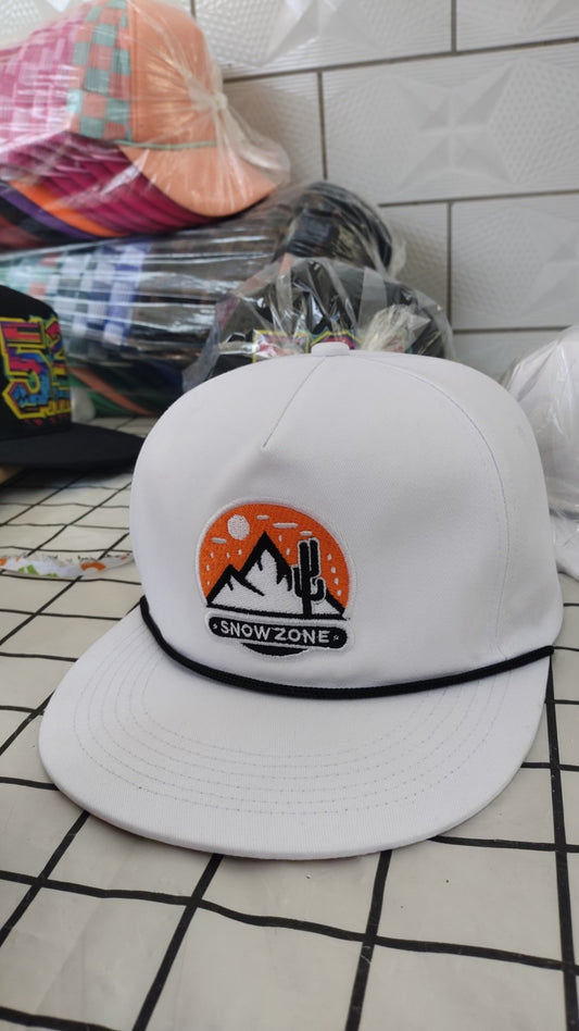 Hat ( White ) with Embroider patch